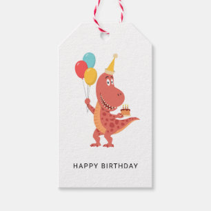 Happy Birthday Niedlich Dinosaur Cake Balloon Part Geschenkanhänger