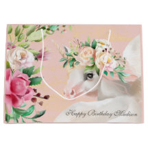 Happy Birthday Niedlich Floral Unicorn Personalisi