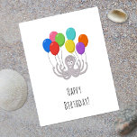 Happy Birthday Niedlich Funny Cartoon Octopus Ball Postkarte<br><div class="desc">Niedlicher Cartoon Octopus lächelt und hält acht farbenfrohe Ballons in jedem Tentakel. Großes Glück Geburtstag Postkarte zu senden an Freunde und Lieben,  besonders an die Kinder. Zögern Sie nicht,  mich via Zazzle zu kontaktieren,  wenn Sie Hilfe bei der Personalisierung dieser Karte benötigen.</div>
