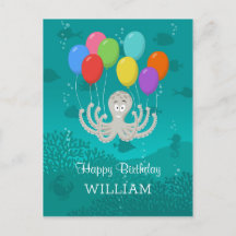 Happy Birthday Niedlich Funny Octopus Cartoon Ball