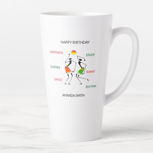 Happy Birthday Niedlich Happiness Tance Milchtasse (Rechts)