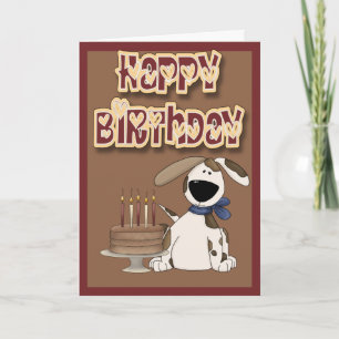 Happy Birthday Niedlich Hund und Kuchen Karte
