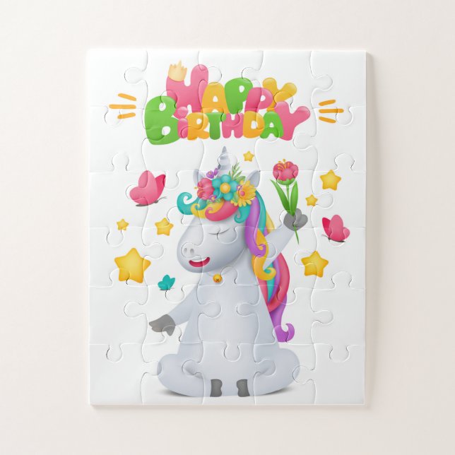 Happy Birthday Niedlich Modern Magical Floral Unic (Vertikal)