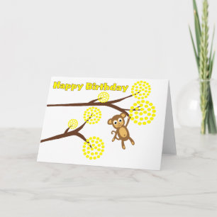 Happy Birthday Niedlich Monkey Card Karte