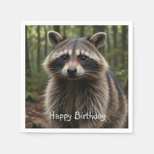 Happy Birthday Niedlich Raccoon Serviette