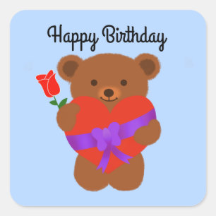 Happy Birthday Niedlich Teddy Bear #1 Stickers