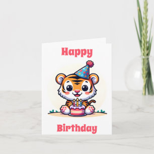 Happy Birthday Niedlich Tiger Cub Karte