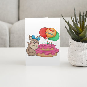 Happy Birthday Niedliche Welpe mit Balloons und Ku Karte