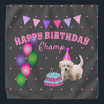 Happy Birthday niedlicher Hund mit Kuchen Polka Pu Halstuch<br><div class="desc">Dieses Design hat einen bezaubernden Welpen mit einem Geburtstagskuchen. Dieses Design ist ein großartiges Geschenk für die Geburtstagsfeier eines Hundes.</div>