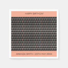 Happy Birthday, Niedliches Ethnic Africa-Muster Serviette