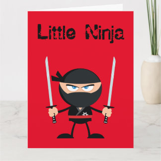 Happy Birthday Ninja Krieger mit zwei Katana Karte