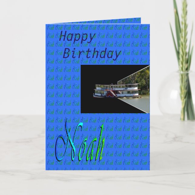 Happy Birthday Noah, Grußkarte Karte (Vorderseite)