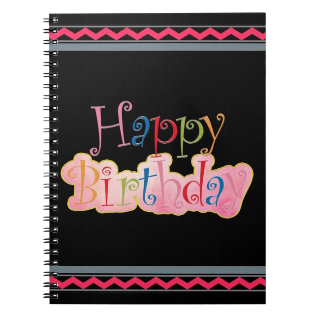 Happy Birthday Notebook Notizblock (Vorderseite)