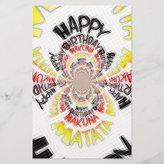 Happy Birthday nur Hakuna Matata Gifts Design Art (Vorderseite)