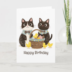 Happy Birthday Oaster Cats Osterkorb Karte