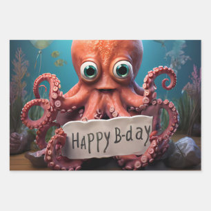 Happy Birthday Octopus Geschenkpapier Set