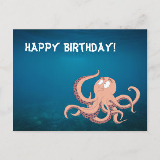 Happy Birthday Octopus Postkarte