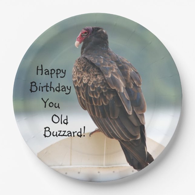 Happy Birthday Old Buzzard Pappteller (Vorderseite)