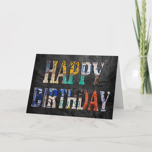 Happy Birthday-old rosty license Tellers Karte (Vorderseite)