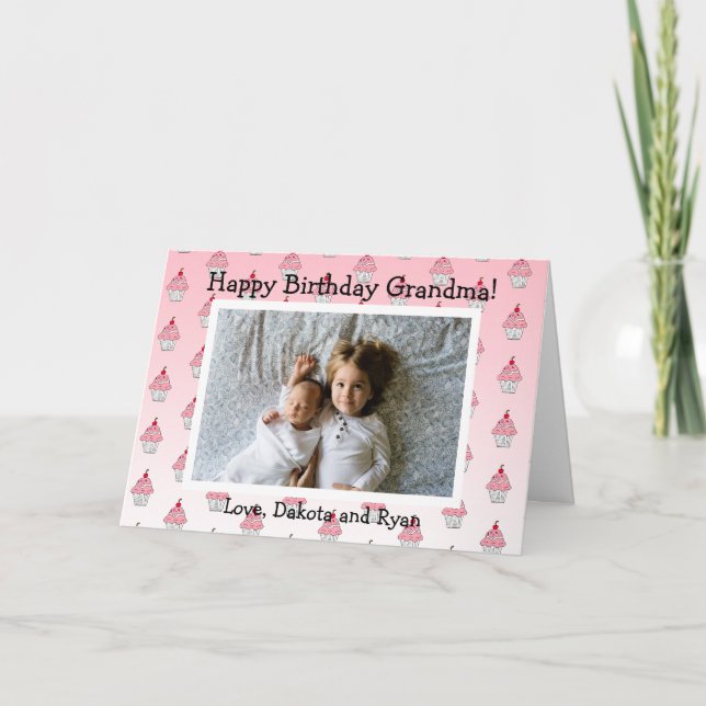 Happy Birthday Oma Foto Card Karte (Vorderseite)