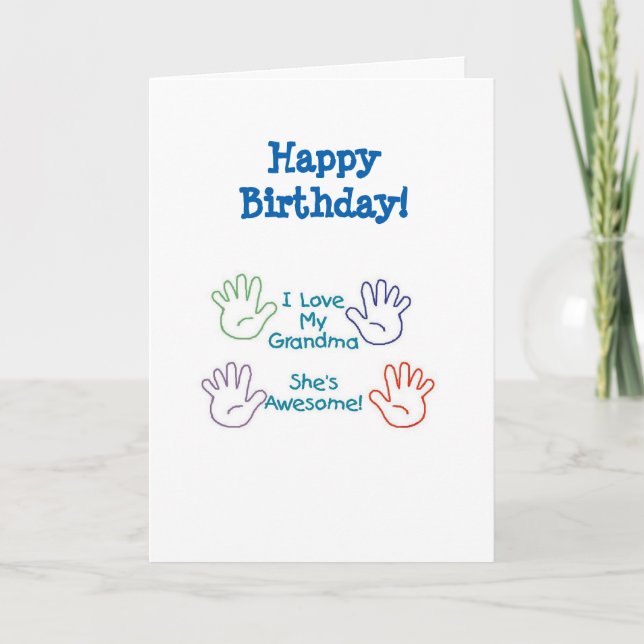 Happy Birthday Oma - Hands Card Karte (Vorderseite)
