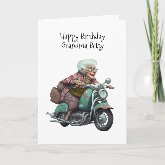 Happy Birthday Oma Personalisiert Karte (Vorderseite)