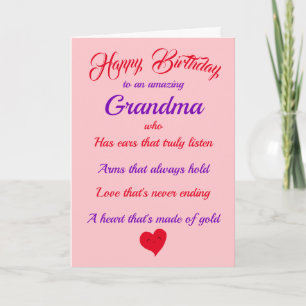Happy Birthday Oma Pink Lila Typografie-Karte Karte