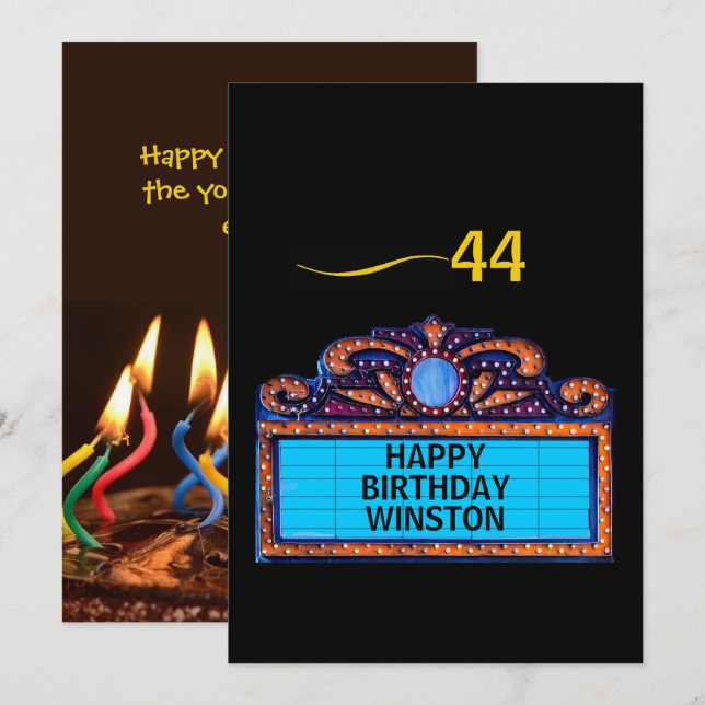 Happy Birthday on a Theater Marquee (Vorne/Hinten)