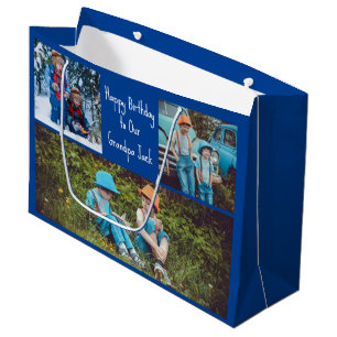 Happy Birthday Opa Custom Grandkids Foto Große Geschenktüte