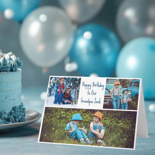 Happy Birthday Opa Custom Grandkids Foto Karte (Von Creator hochgeladen)