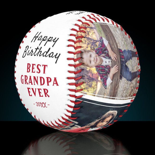 Happy Birthday Opa Modern 3 Foto Collage Baseball (Von Creator hochgeladen)