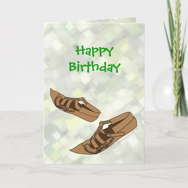 Happy Birthday Opanke Folk Dance Shoes for Dancers Karte (Vorderseite)