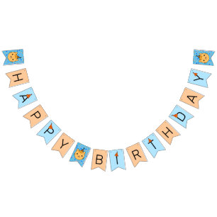Happy Birthday Orange Cat Wimpelkette