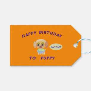 Happy Birthday Orange Geschenkanhänger
