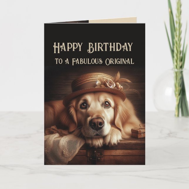 Happy Birthday Original Spaß gut gekleidet Hund Karte (Vorderseite)