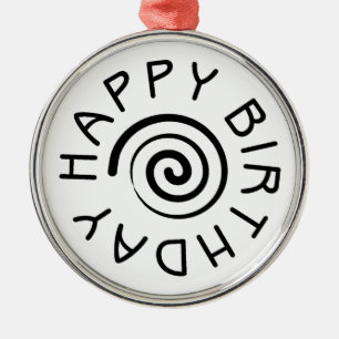 Happy Birthday Ornament Aus Metall