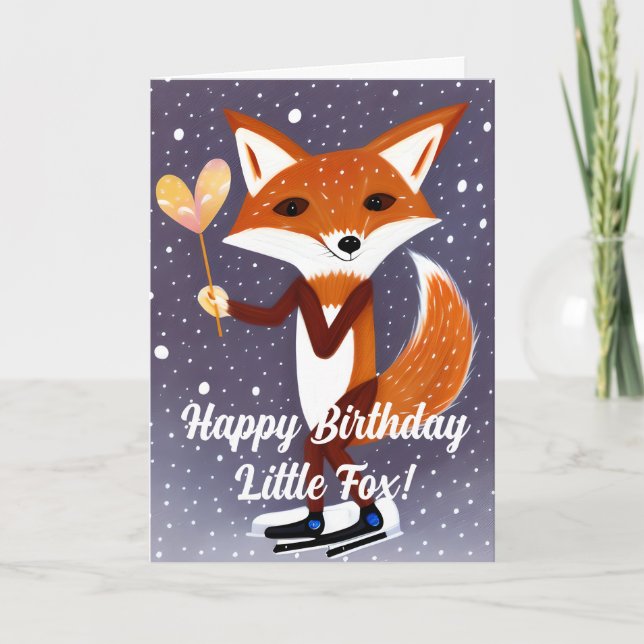 Happy Birthday Our Little Fox Feiertagskarte (Vorderseite)