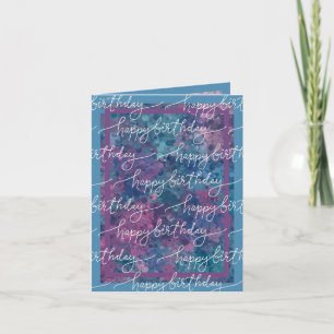 Happy Birthday Paint Spritzer Blue Lila neutral Karte