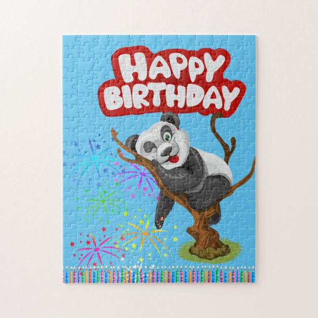 Happy Birthday Panda Bear Candles (Vertikal)