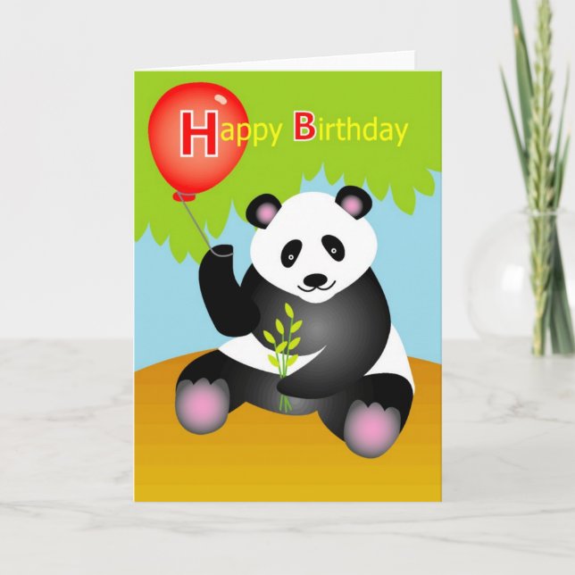 Happy Birthday Panda Karte (Vorderseite)