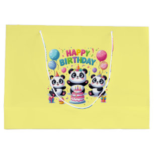 Happy Birthday Pandas Große Geschenktüte