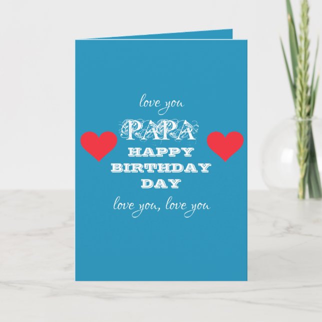 Happy Birthday Papa Chic Skriptnamen Geburtstag Karte (Vorderseite)