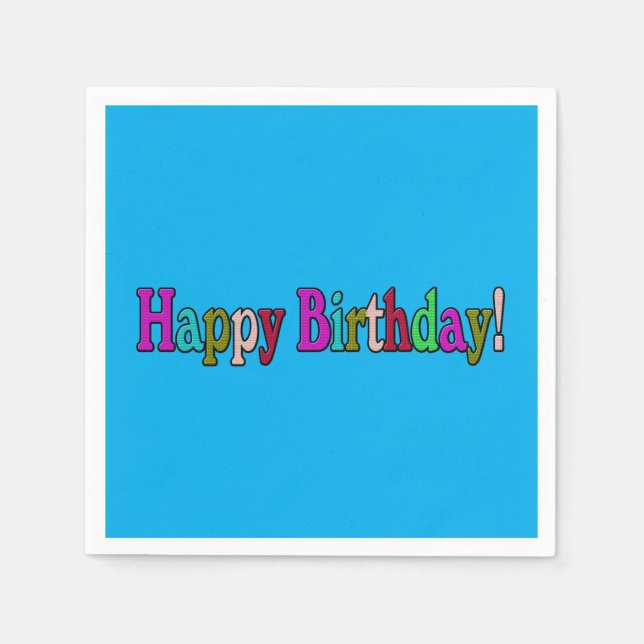 Happy Birthday" Paper Napkin - Fun Party Decke Serviette (Vorderseite)