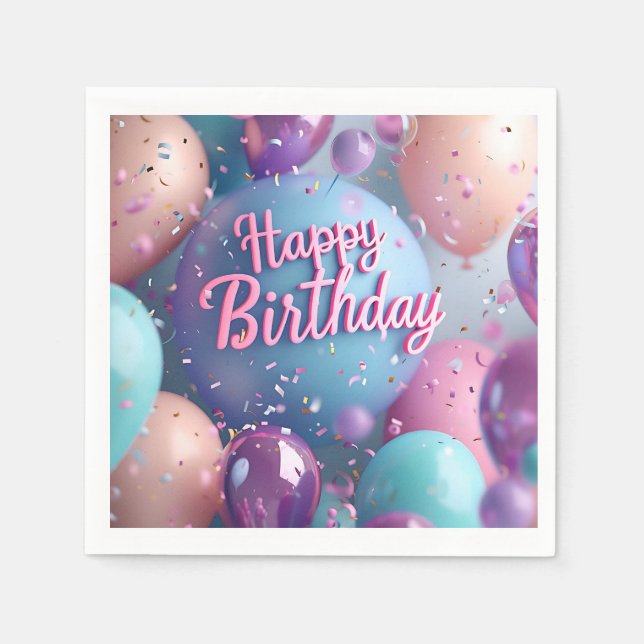 Happy Birthday Paper Napkin Serviette (Vorderseite)
