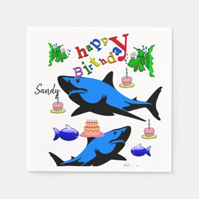 Happy Birthday Paper Napkins, Hai Serviette (Vorderseite)