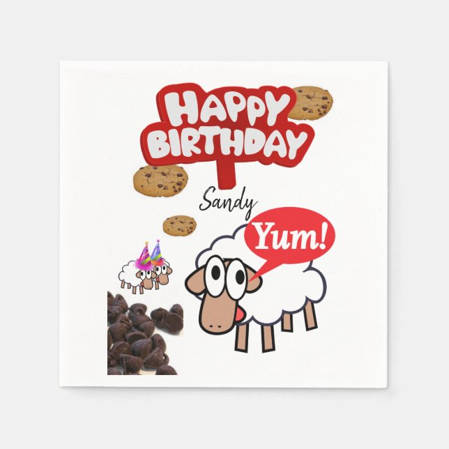 Happy Birthday Paper Napkins, Lamm Serviette (Vorderseite)