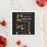 Happy Birthday Paper Napkins Sister Serviette<br><div class="desc">Paper Napkins</div>
