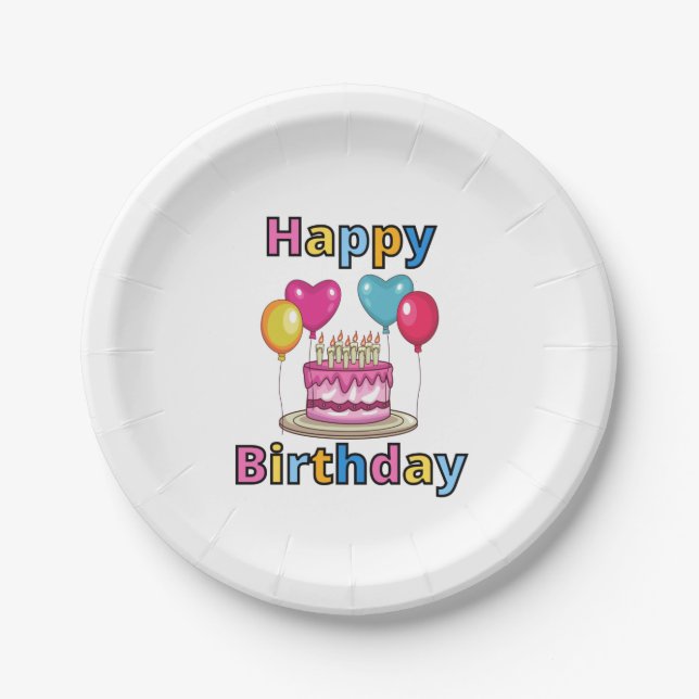 Happy Birthday Paper Tellers Pappteller (Vorderseite)