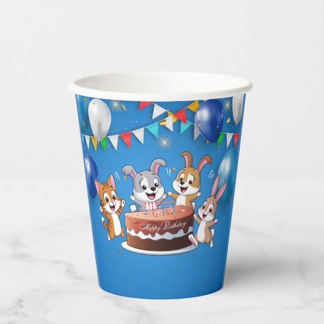 Happy Birthday Pappbecher (Vorderseite)