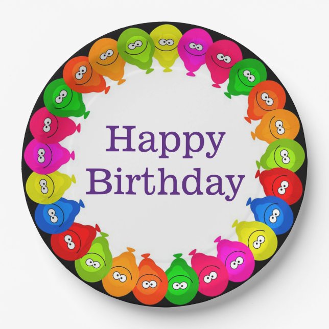 Happy Birthday Pappteller (Vorderseite)